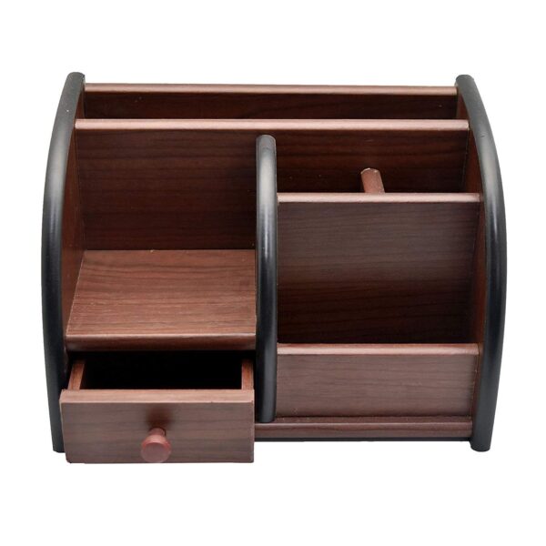 Divyog Wooden Desk Organizer Pen/Pencil Stand with Drawer, Mobile Holder & Remote Stand