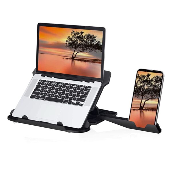 Portronics My Buddy Hexa 22 Adjustable Tabletop Laptop Stand with Mobile Holder